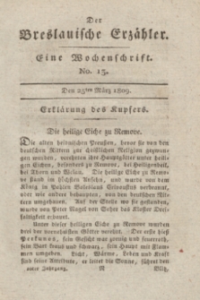 Der Breslauische Erzähler : eine Wochenschrift. Jg.10, No. 13 (25 März 1809) + wkładka