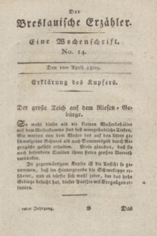 Der Breslauische Erzähler : eine Wochenschrift. Jg.10, No. 14 (1 April 1809) + wkładka