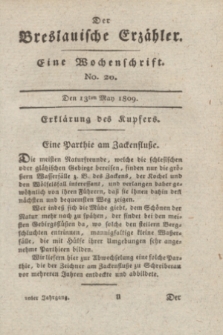 Der Breslauische Erzähler : eine Wochenschrift. Jg.10, No. 20 (13 Mai 1809) + wkładka