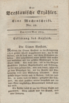 Der Breslauische Erzähler : eine Wochenschrift. Jg.10, No. 22 (27 Mai 1809) + wkładka