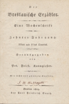 Der Breslauische Erzähler : eine Wochenschrift. Register zum zweiten Bande des 10ten Jahrganges (1809)