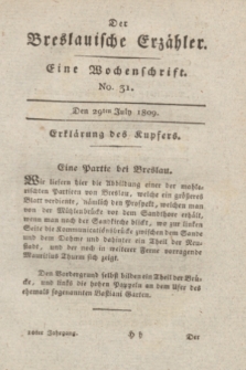Der Breslauische Erzähler : eine Wochenschrift. Jg.10, No. 31 (29 Juli 1809) + wkładka
