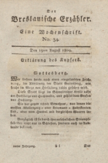 Der Breslauische Erzähler : eine Wochenschrift. Jg.10, No. 34 (19 August 1809) + wkładka