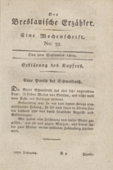 Der Breslauische Erzähler : eine Wochenschrift. Jg.10, No. 36 (2 September 1809) + wkładka