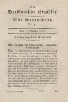 Der Breslauische Erzähler : eine Wochenschrift. Jg.10, No. 41 (7 October 1809) + wkładka