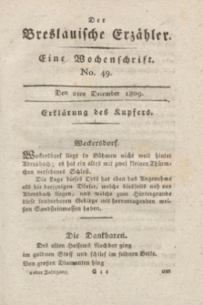 Der Breslauische Erzähler : eine Wochenschrift. Jg.10, No. 49 (2 December 1809) + wkładka