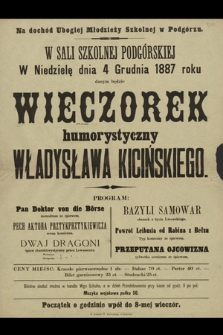 Wieczorek humorystyczny Władysława Kicińskiego