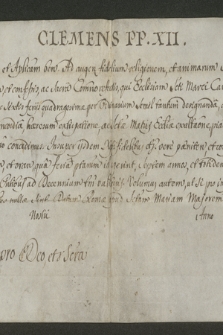 Dokument papieża Klemensa XII dotyczący ustanowienia odpustu dla kościoła św. Marka Kanoników Regularnych od Pokuty Błogosławionych Męczenników w Krakowie