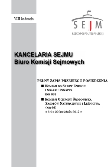 Pełny Zapis Przebiegu Posiedzenia Komisji do spraw Energii i Skarbu Państwa (nr 58) z dnia 20 kwietnia 2017 r.