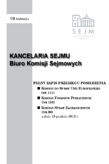 Pełny Zapis Przebiegu Posiedzenia Komisji Spraw Zagranicznych (nr 60) z dnia 19 grudnia 2012 r.