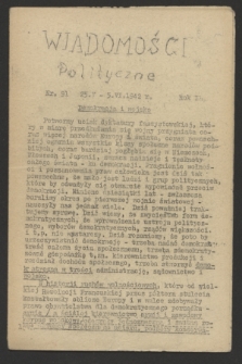 Wiadomości Polityczne. R.3, nr 91 (25 maja - 5 czerwca 1942)