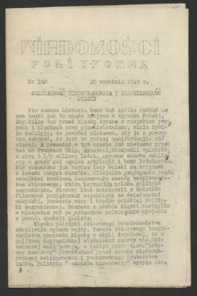 Wiadomości Polityczne. [R.3], nr 100 (20 września 1942)