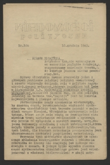 Wiadomości Polityczne. [R.3], nr 108 (10 grudnia 1942)