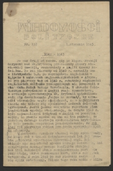 Wiadomości Polityczne. 1943, nr 110 (1 stycznia)