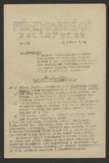 Wiadomości Polityczne. 1943, nr 115 (21 lutego)