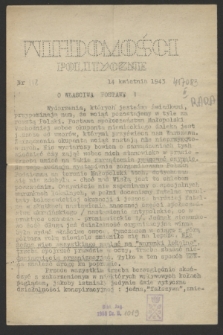 Wiadomości Polityczne. 1943, nr 118 (14 kwietnia)