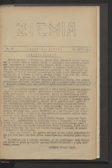 Ziemia : tygodnik ludowy. 1944, nr 19 (19 sierpnia)