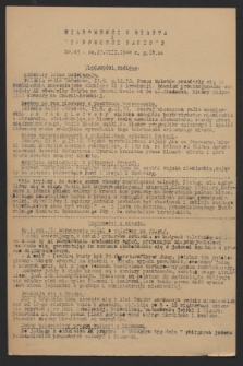 Wiadomości z Miasta i Wiadomości Radiowe. 1944, nr 43 (23 sierpnia)