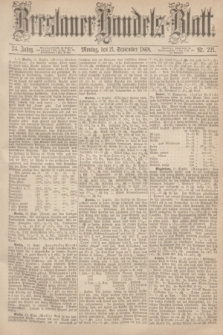 Breslauer Handels-Blatt. Jg.24, Nr. 221 (21 September 1868)