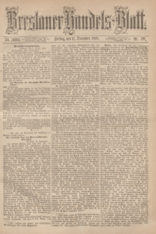 Breslauer Handels-Blatt. Jg.24, Nr. 291 (11 Dezember 1868) + dod.