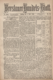 Breslauer Handels-Blatt. Jg.25, Nr. 76 (2 April 1869) + dod.