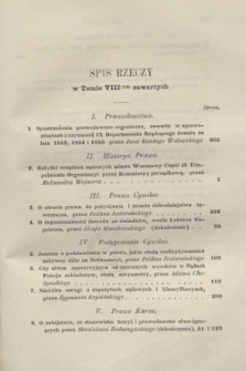 Przegląd Sądowy : pismo popularno-naukowe poświęcone teoryi i praktyce prawa. T.8, Spis rzeczy (1870)
