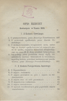 Przegląd Sądowy : pismo popularno-naukowe poświęcone teoryi i praktyce prawa. T.19, Spis rzeczy (1873)