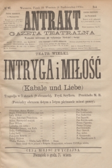 Antrakt : gazeta teatralna : wychodzi codziennie, nie wyłączając niedziel i świąt. R.1, № 97 (6 października 1876)