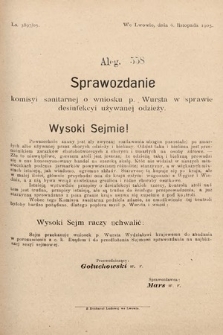 [Kadencja VIII, sesja II, al. 558] Alegata do Sprawozdań Stenograficznych z Drugiej Sesyi Ósmego Peryodu Sejmu Krajowego Królestwa Galicyi i Lodomeryi z Wielkiem Księstwem Krakowskiem z roku 1905. Alegat 558