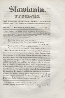 Sławianin : tygodnik dla rzemiosł, rolnictwa, handlu, domowego gospodarstwa i dla potrzeb praktycznego życia w ogólności. [T.1], No 23 (3 lipca 1829) + wkładka