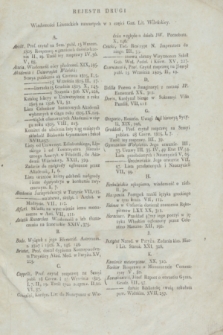 Gazeta Literacka Wileńska. [R.1], [Cz.1], Rejestr drugi wiadomości literackich zawartych w I części Gaz. Lit. Wileńskiey