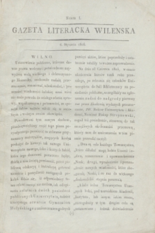Gazeta Literacka Wilenska. [R.1], [Cz.1], nr 1 (6 stycznia 1806)