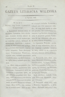 Gazeta Literacka Wilenska. [R.1], [Cz.1], nr 4 (27 stycznia 1806)
