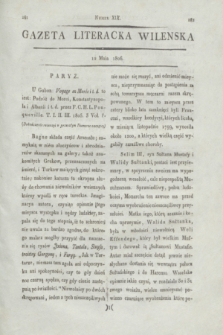 Gazeta Literacka Wilenska. [R.1], [Cz.1], nr 19 (12 maja 1806)
