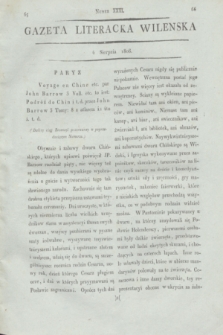 Gazeta Literacka Wilenska. [R.1], [Cz.2], nr 31 (4 sierpnia 1806)