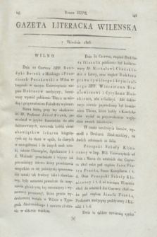 Gazeta Literacka Wilenska. [R.1], [Cz.2], nr 36 (7 września 1806)
