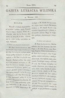 Gazeta Literacka Wilenska. [R.1], [Cz.2], nr 39 (29 września 1806)