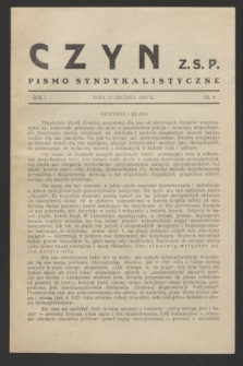 Czyn : pismo syndykalistyczne. R.1, nr 9 (11 grudnia 1943)
