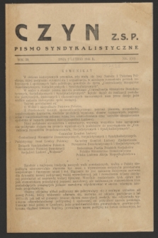 Czyn Z.S.P. : pismo syndykalistyczne. R.3 [i.e.2], nr 1 (7 lutego 1944) = nr 10
