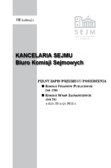 Pełny Zapis Przebiegu Posiedzenia Komisji Spraw Zagranicznych