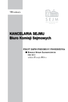 Pełny Zapis Przebiegu Posiedzenia Komisji Spraw Zagranicznych (nr 131) z dnia 28 maja 2014 r.