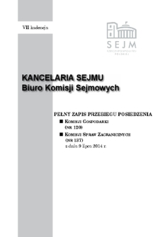 Pełny Zapis Przebiegu Posiedzenia Komisji Spraw Zagranicznych (nr 137) z dnia 9 lipca 2014 r.