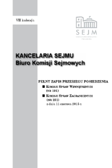 Pełny Zapis Przebiegu Posiedzenia Komisji Spraw Zagranicznych (nr 181) z dnia 11 czerwca 2015 r.