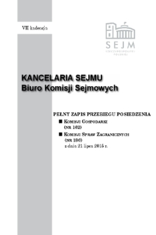 Pełny Zapis Przebiegu Posiedzenia Komisji Spraw Zagranicznych (nr 186) z dnia 21 lipca 2015 r.