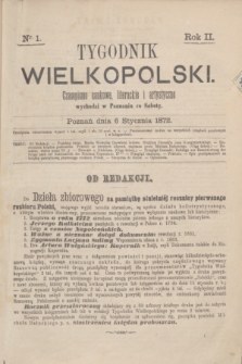 Tygodnik Wielkopolski : czasopismo naukowe, literackie i artystyczne. R.2, nr 1 (6 stycznia 1872)