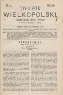 Tygodnik Wielkopolski : czasopismo naukowe, literackie i artystyczne. R.2, nr 4 (27 stycznia 1872)