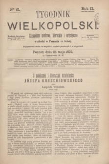 Tygodnik Wielkopolski : czasopismo naukowe, literackie i artystyczne. R.2, nr 21 (25 maja 1872)