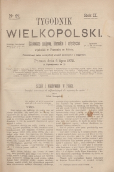 Tygodnik Wielkopolski : czasopismo naukowe, literackie i artystyczne. R.2, nr 27 (6 lipca 1872)