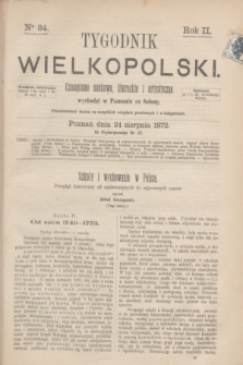 Tygodnik Wielkopolski : czasopismo naukowe, literackie i artystyczne. R.2, nr 34 (24 sierpnia 1872)