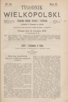 Tygodnik Wielkopolski : czasopismo naukowe, literackie i artystyczne. R.2, nr 38 (21 września 1872)